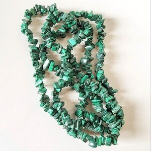 34" MALACHITE CHIPS NECKLACE